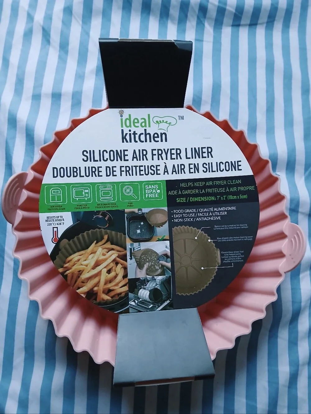Ideal Kitchen Pink Silicone Air Fryer Liner. Never Used. NWT.